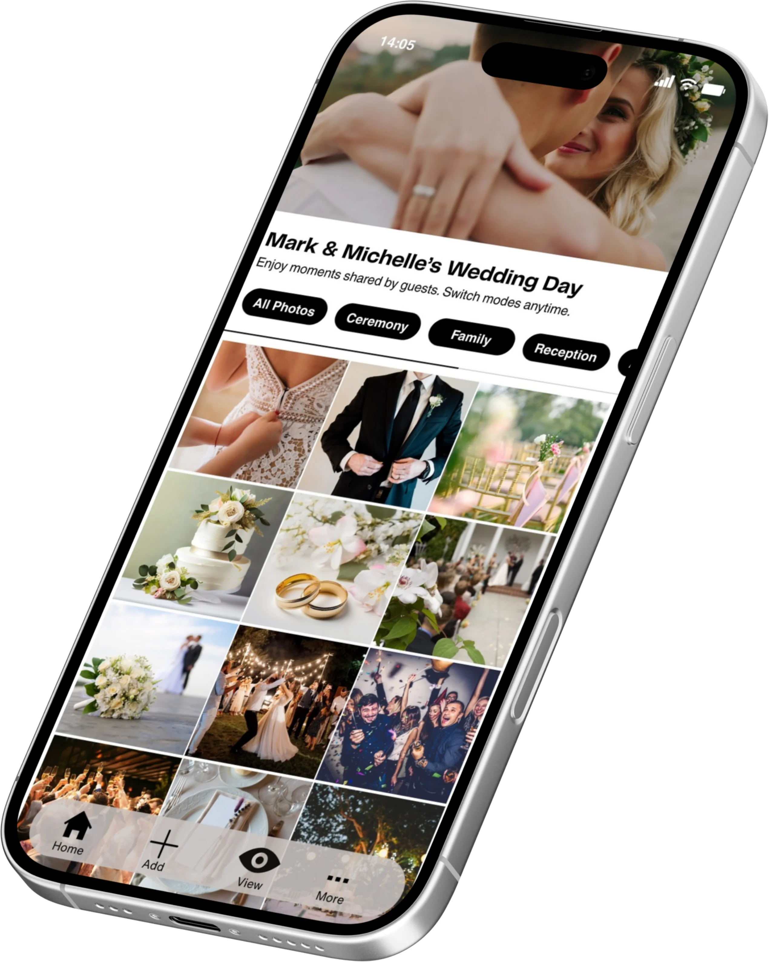 Wedding gallery mobile view