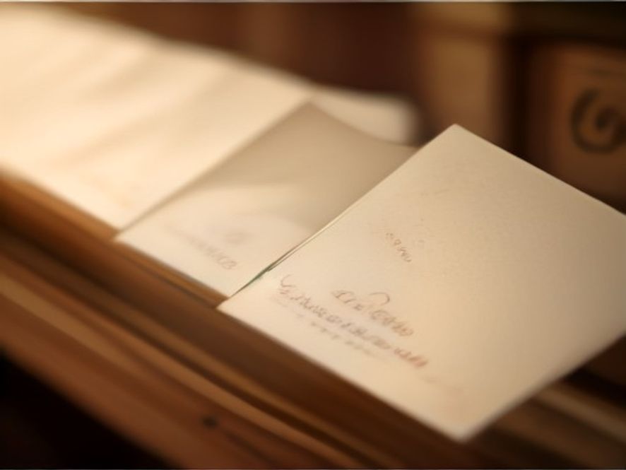 A cream ceremony card asking guests to keep phones down during the vows