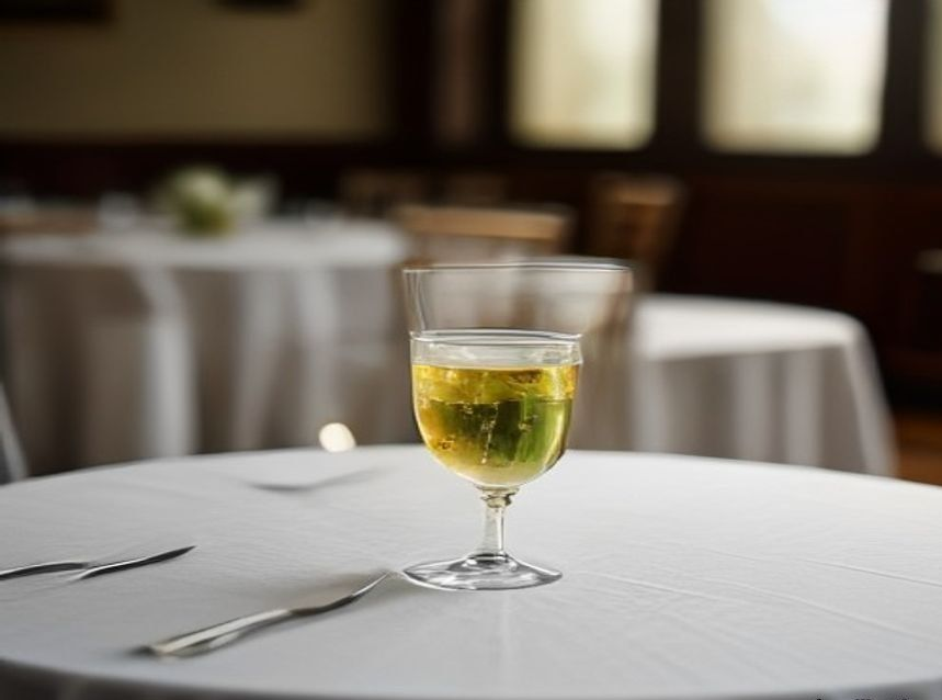Smartphone resting on a wedding reception table beside a wine glass