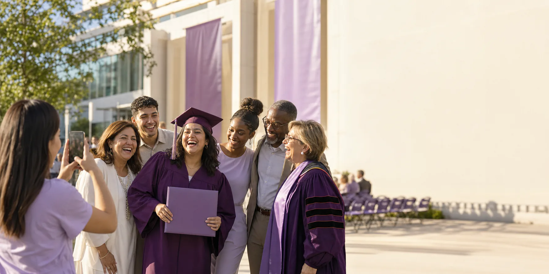 Graduates celebrating their achievement together